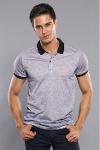 Floral Patterned Grey Polo T-Shirt