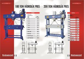 180-200 TONS HYDRAULIC WORKSHOP PRESS